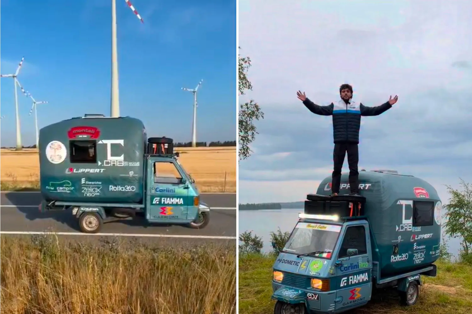 Con un’ape camperizzata dall’Italia a Capo Nord, attraverso 9 Paesi: la straordinaria impresa solidale di Francesco Furlani
