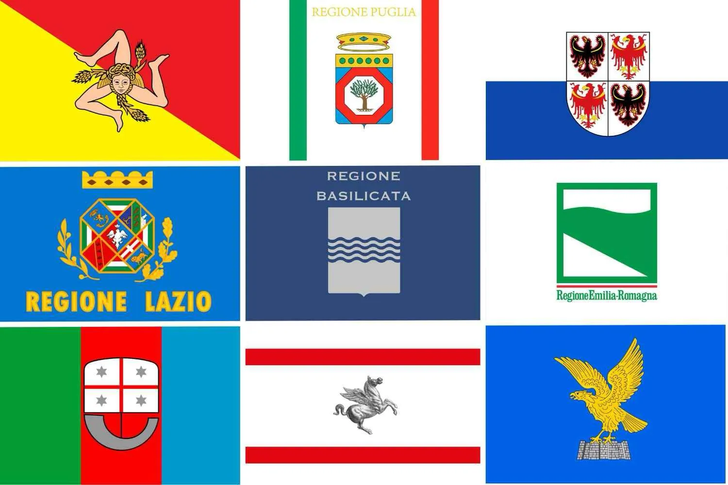 Tutte le bandiere italiane regione per regione: quante ne riconosci?