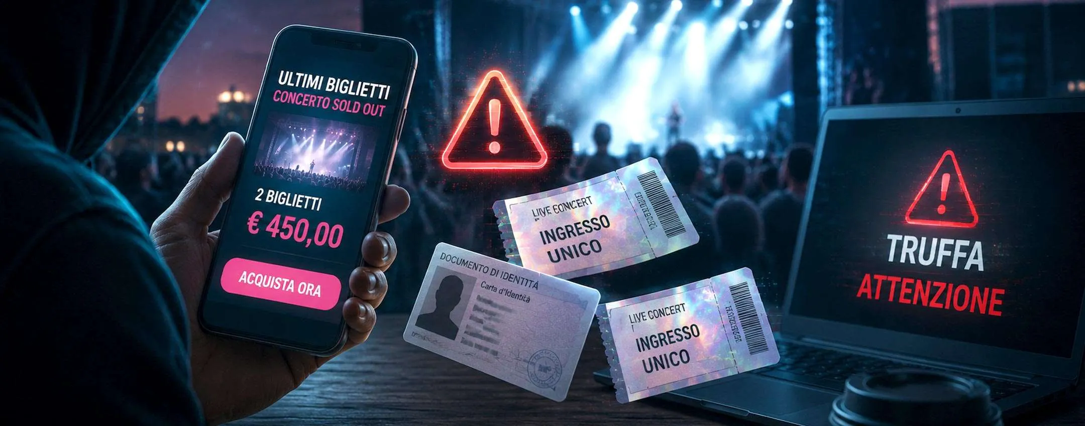 Trovi il biglietto per un concerto sold out, attenzione alla truffa