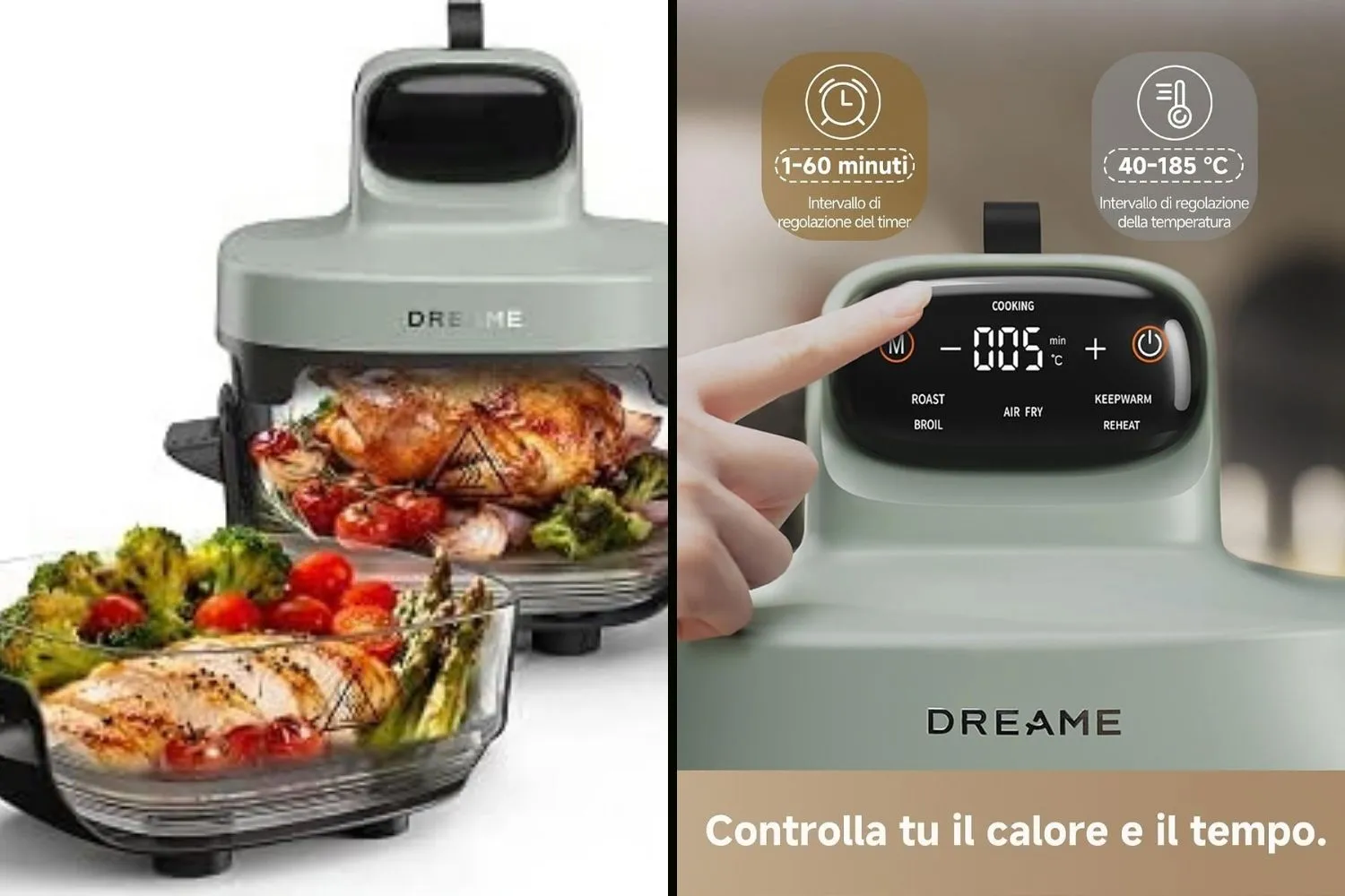 Friggitrice ad aria: quella in vetro Dreame 5 in 1 in questi giorni è in super offerta