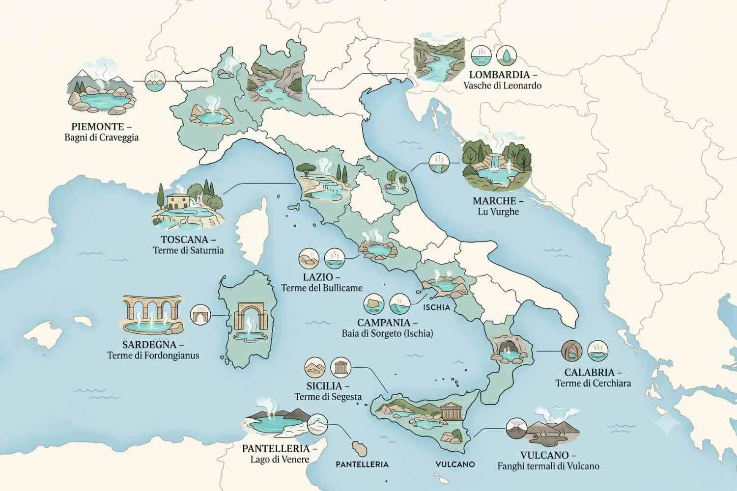 Queste sono le più belle terme libere d’Italia: la mappa regione per regione (quante ne conosci?)