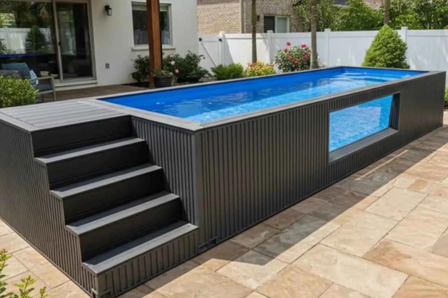 Ora puoi acquistare una piscina prefabbricata direttamente su Amazon. Sembra quella dei resort, ma è ricavata da vecchi container