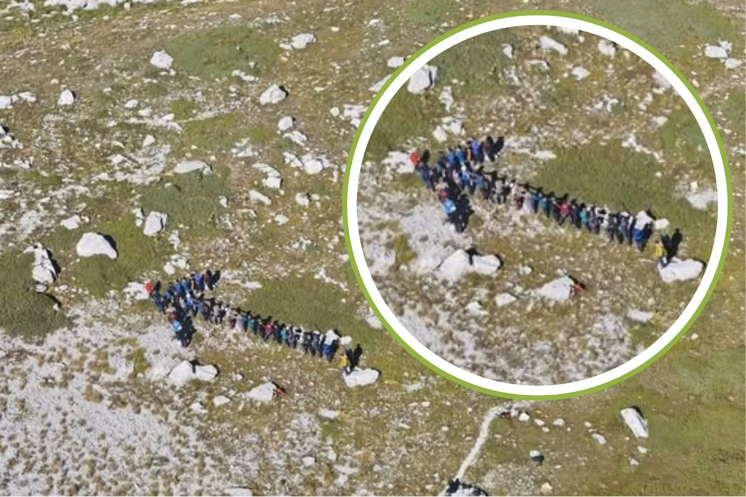 Ferito da una roccia al volto sul Gran Sasso, gli amici formano una “freccia umana” per aiutare l’elisoccorso ad individuarlo