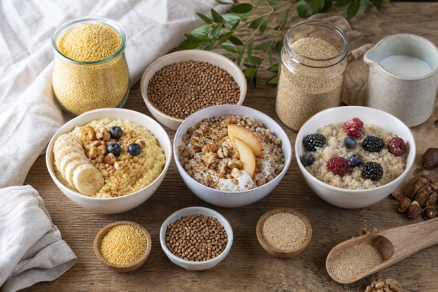 Cereali minori colazione: miglio, grano saraceno, amaranto