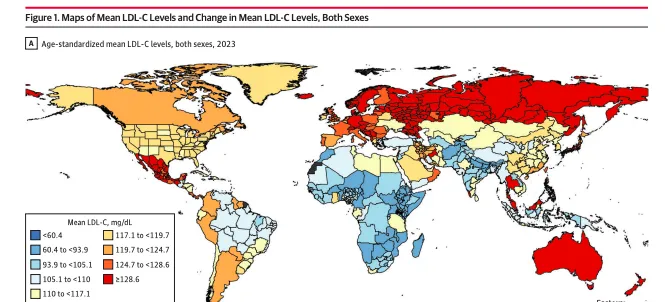 Blog | La prima mappa mondiale del colesterolo cattivo. Paese per paese - Info Data