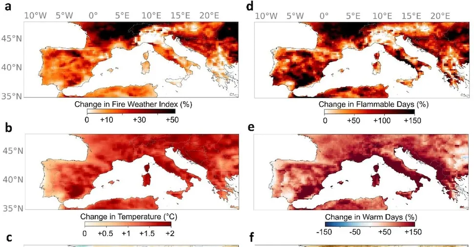 Incendi, in 45 anni raddoppiati i giorni ad alto rischio nel Sud Europa