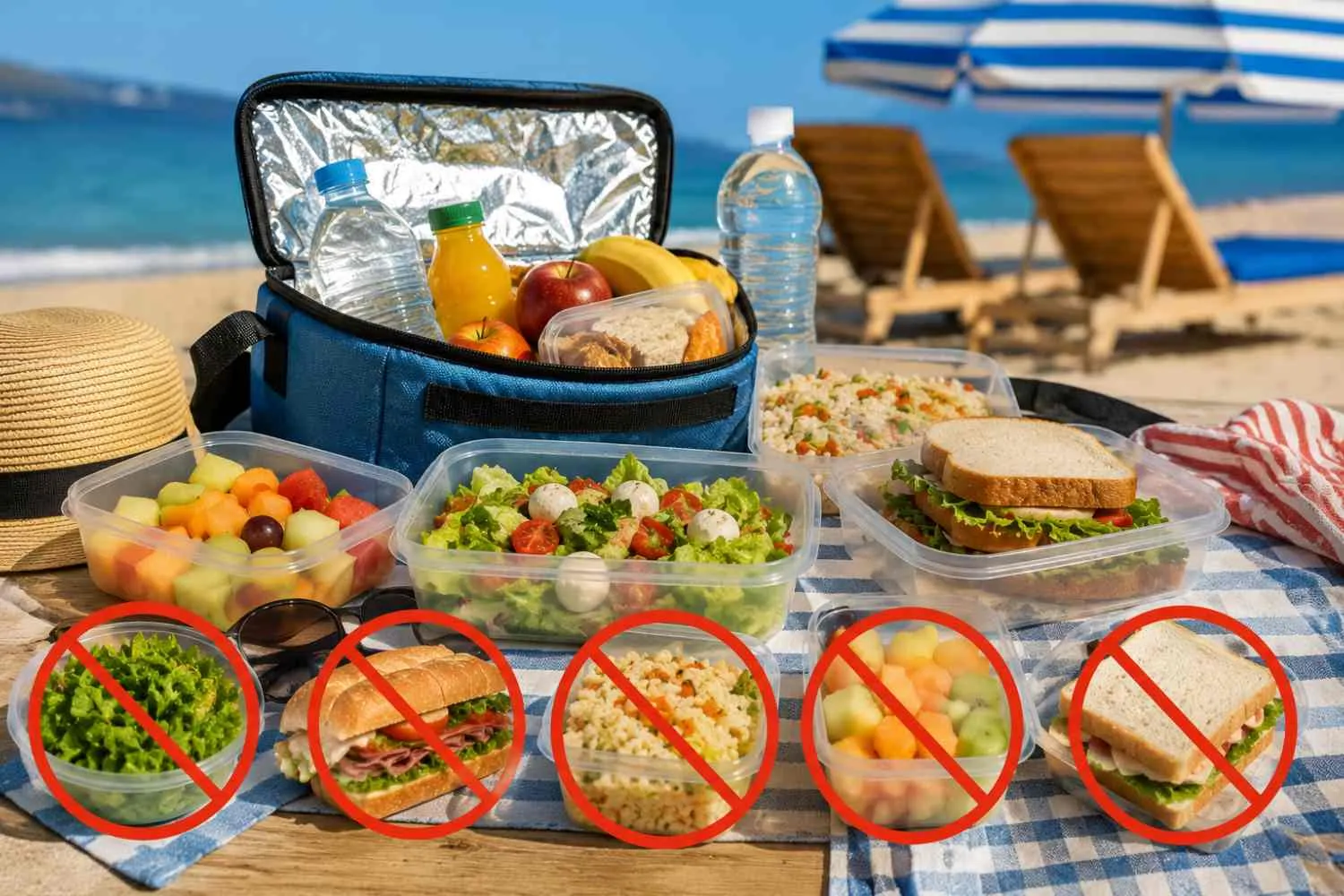 Questi 5 cibi non dovrebbero MAI finire nella tua borsa da spiaggia (e non basta la borsa frigo)