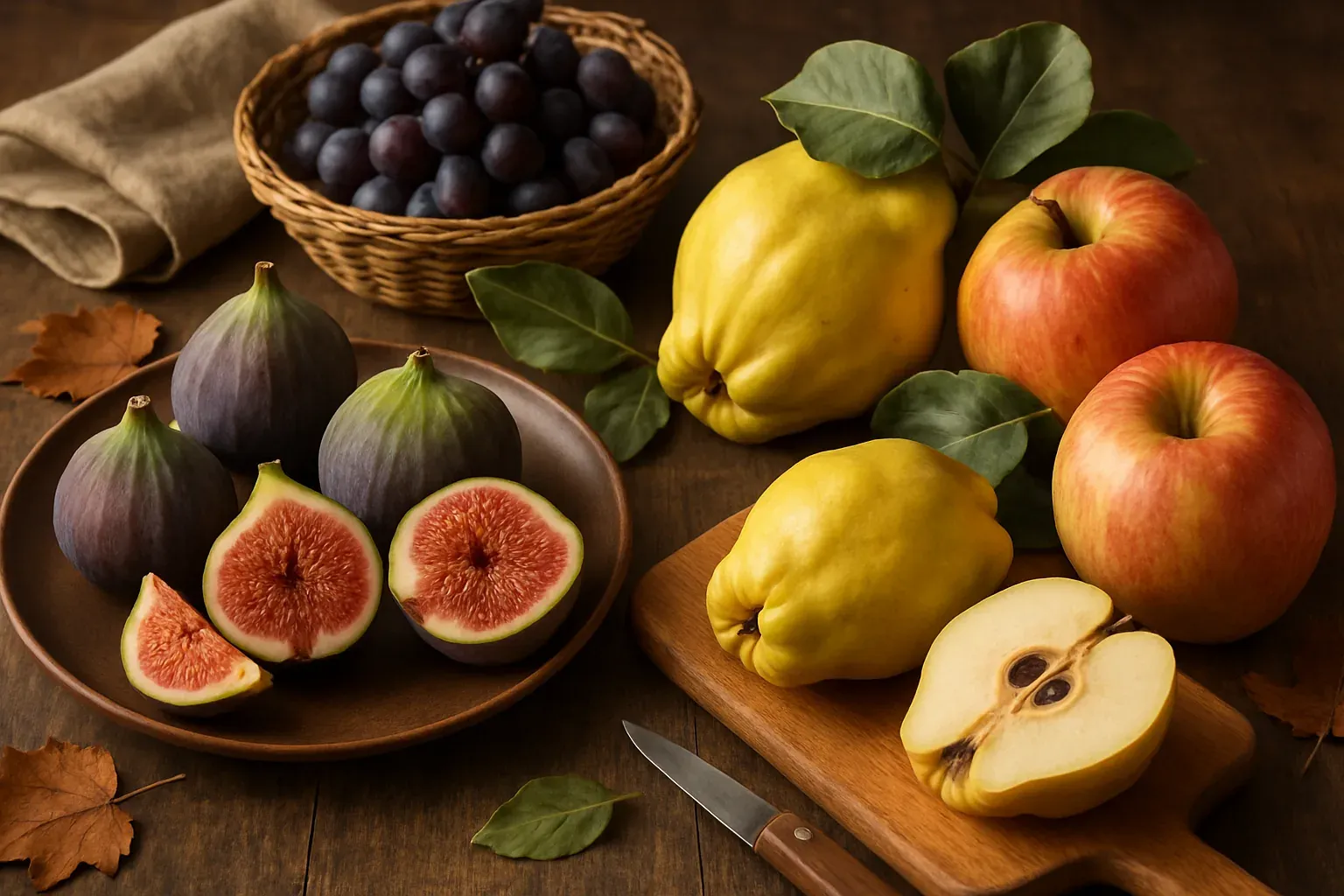 Frutta autunnale proprietà nutrizionali: fichi e mele cotogne