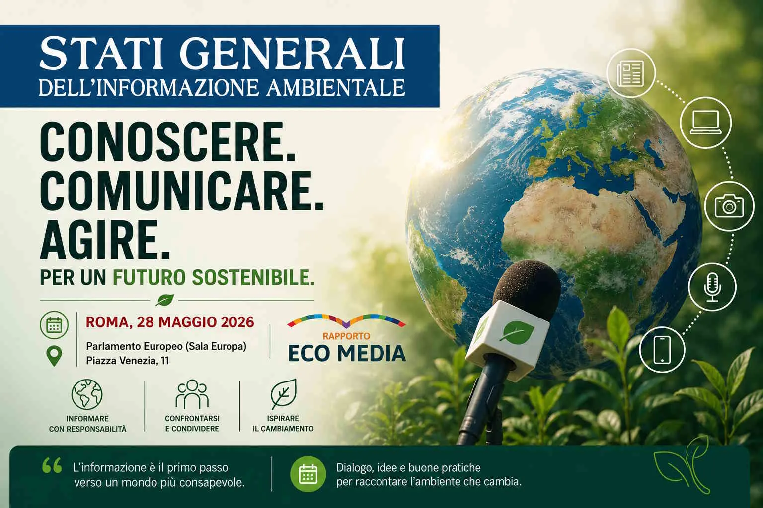 Tutto pronto per gli Stati Generali dell’Informazione Ambientale: a Roma si discute come raccontare la transizione