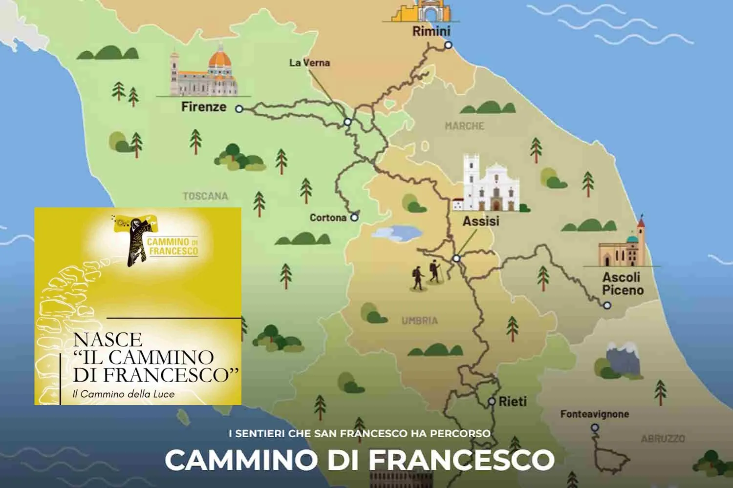 Nasce il Cammino di Francesco, un unico grande itinerario "di luce" che unisce l'Italia: 1.546 chilometri tra borghi, natura e spiritualità