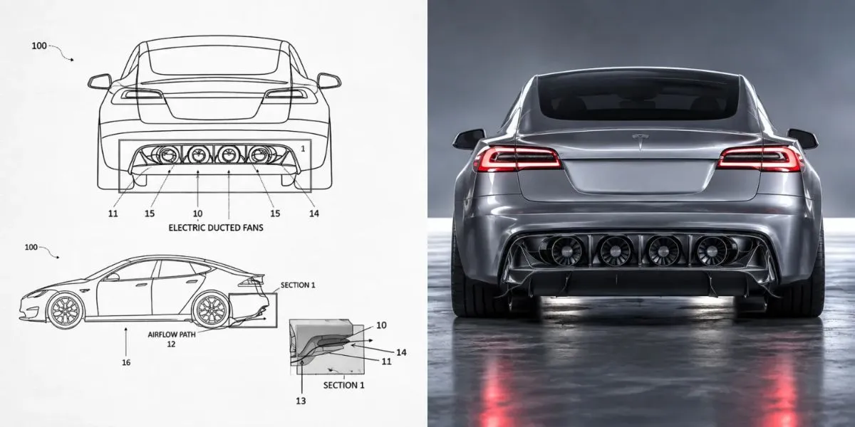 Tesla brevetta quattro ventole per incollare l'auto all'asfalto anche a bassa velocità - HDmotori.it
