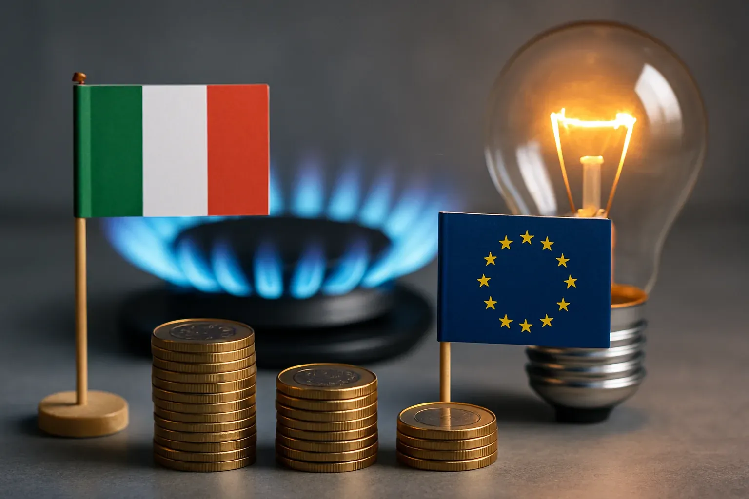 Prezzi elettricità gas Italia Europa 2025: divario record