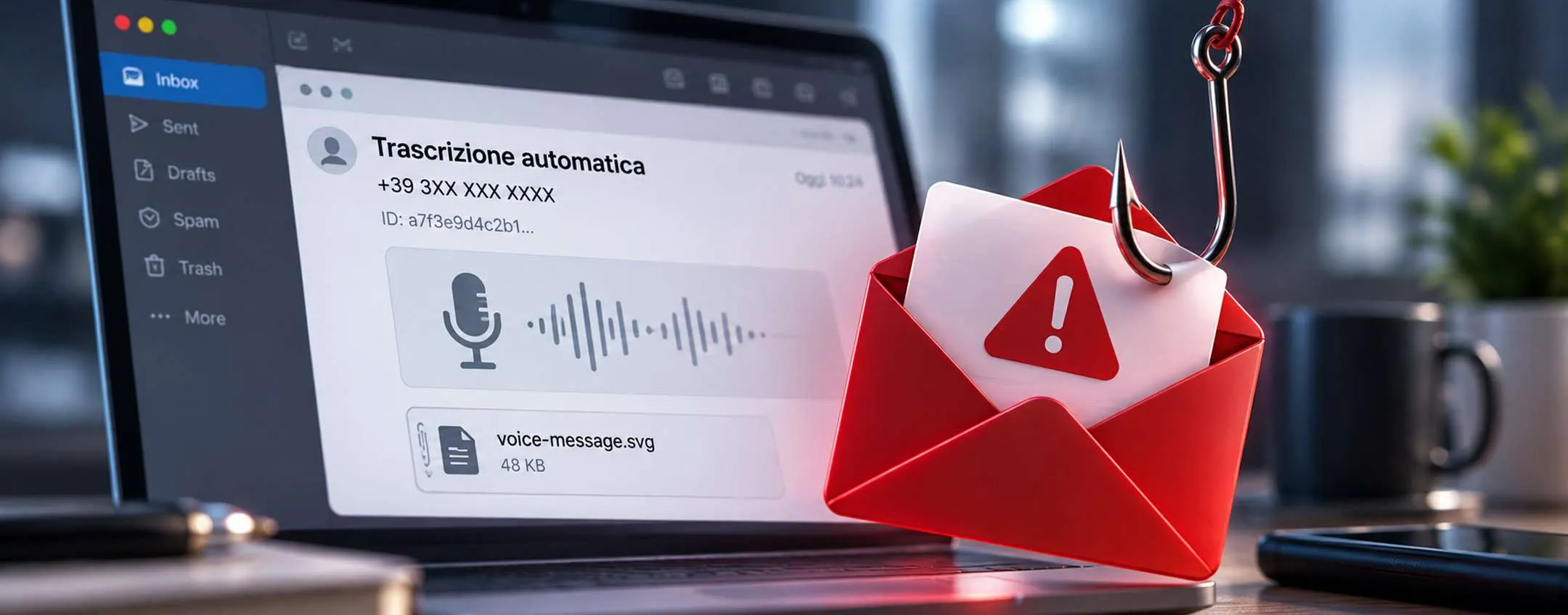 Phishing via email, attenzione alle false trascrizioni dei vocali